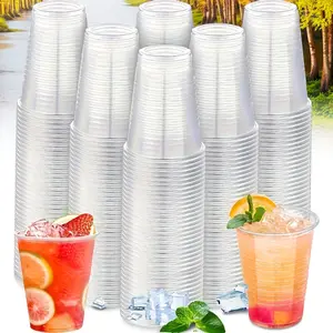 100PCS Drink Cups PP Material Drinking Cups, Transparent Plastic 8/12/16 oz Water Cups, Christmas/New Year