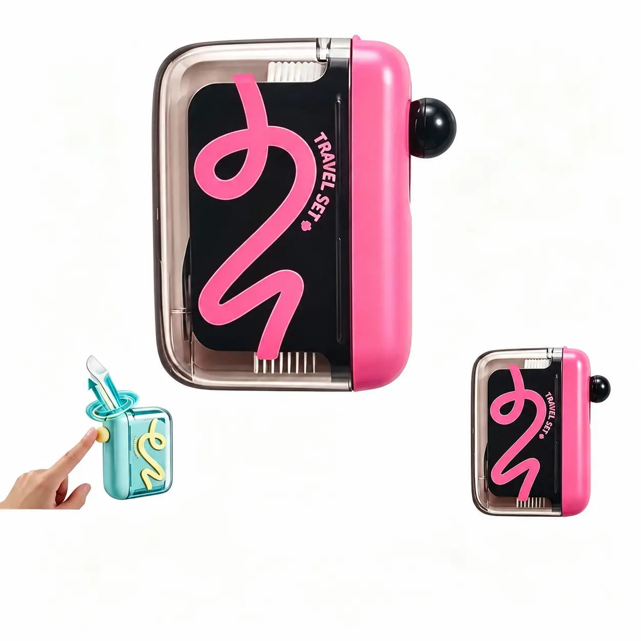 Portable Floss Dispenser, Cute Automatic Dental Floss Picks Case, Refillable Travel Floss Holder, Hygienic Mini Floss Container for Purse, Car & Daily Use