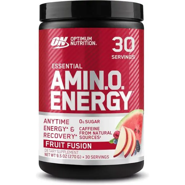 Optimum Nutrition Amino Energy - Pre Workout with Green Tea, BCAA, Amino Acids, Keto Friendly, Green Coffee Extract, Energy Powder - Fruit Fusion, 9.5 Ounce, 30 Servings (Packaging May Vary)