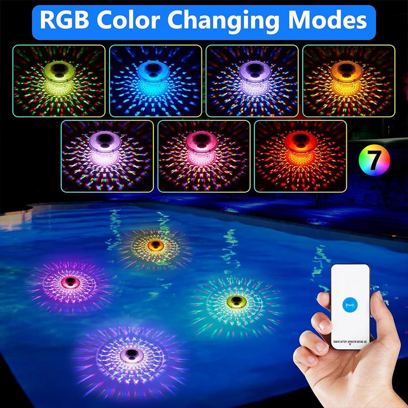 Solar Powered Pool Chlorine Floater with Colorful Lights for Nighttime Ambiance