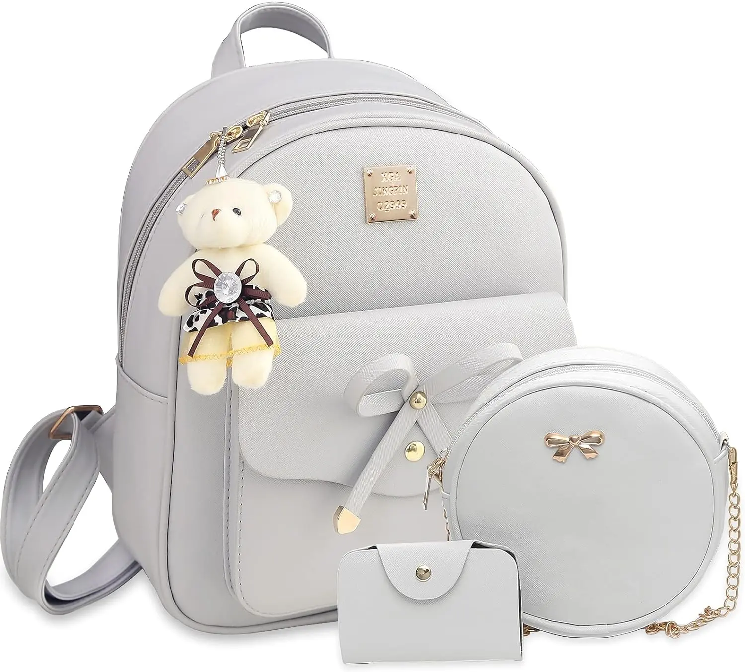 3-PCS Cute Small Backpack for Women Ladies