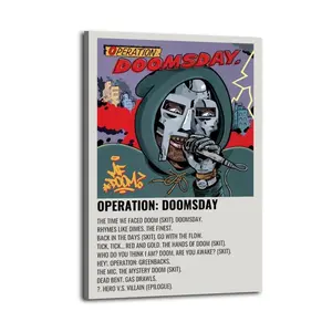 MF Doom Operation doomsday Artistic Abstract Face Design Great Wall Art, Canvas Decoration Items Print, Cute And Vibrant Poster for Bedroom, Dorm, A Perfect Gift Idea for New Year Home Decor Photo