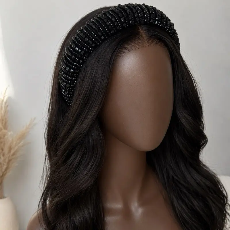 Women's Thick-Design Diamond Headband, Female Fashion Hair Accessory (Headpiece)