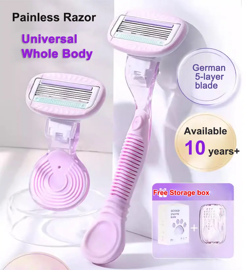 Razors for Women 1 Razor+ 3 Razor Blade Refills, Comfort 360° Shaving Sensitive Face Pubic Hair