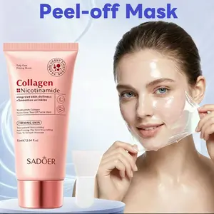 Real Collagen Fit, HydrolyzedCollagen Wrapping Mask, Peel Off Facial Maskfor elasticity, Hydrating, Glow, Glass Skin, FaceMoisturizer, Self Care,  Skin Care, 75ml,2.54 fI.oz.