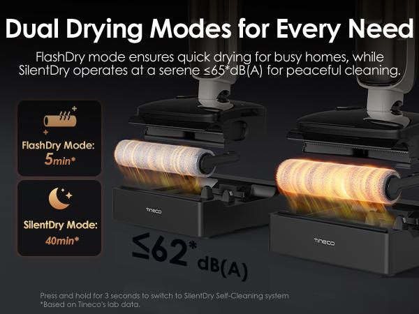 Tineco Floor ONE S6 Master Wet Dry Vacuum Cleaner, 20kPa Suction Vacuum Mop with Dual-Edge Cleaning, 45 Min Runtime (Quite Mode), 185°F Flashdry, 4inch Ultra-Slim