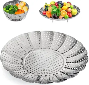 Steamer Basket, Stainless Steel Vegetable Steam Baskets for Steaming Cooking Expandable to Fit Various Size Pot (5.5" to 9.3")