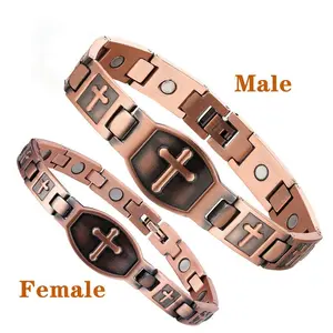 Copper Magnetic Bracelet for Women Men 3500 Gauss Ultra Strength Magnets Pure Copper Hypoallergenic Adjustable Bangle Comfortable Stackable Wellness Jewelry Gift