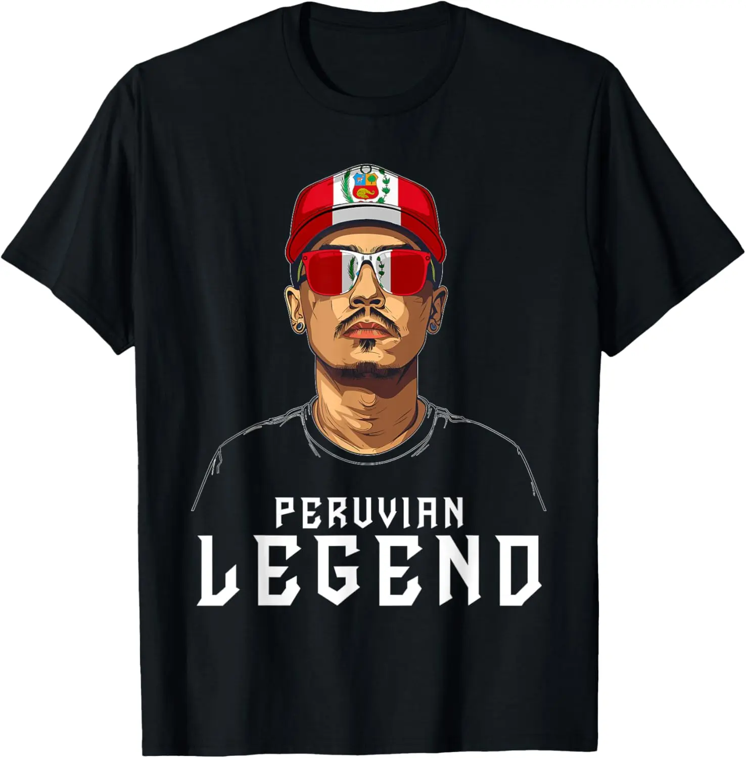 Vintage Graphic T-Shirt for Men, Distressed Peru Flag Print, 100% Cotton Casual Streetwear Shirt, Peruvian Souvenir Gift