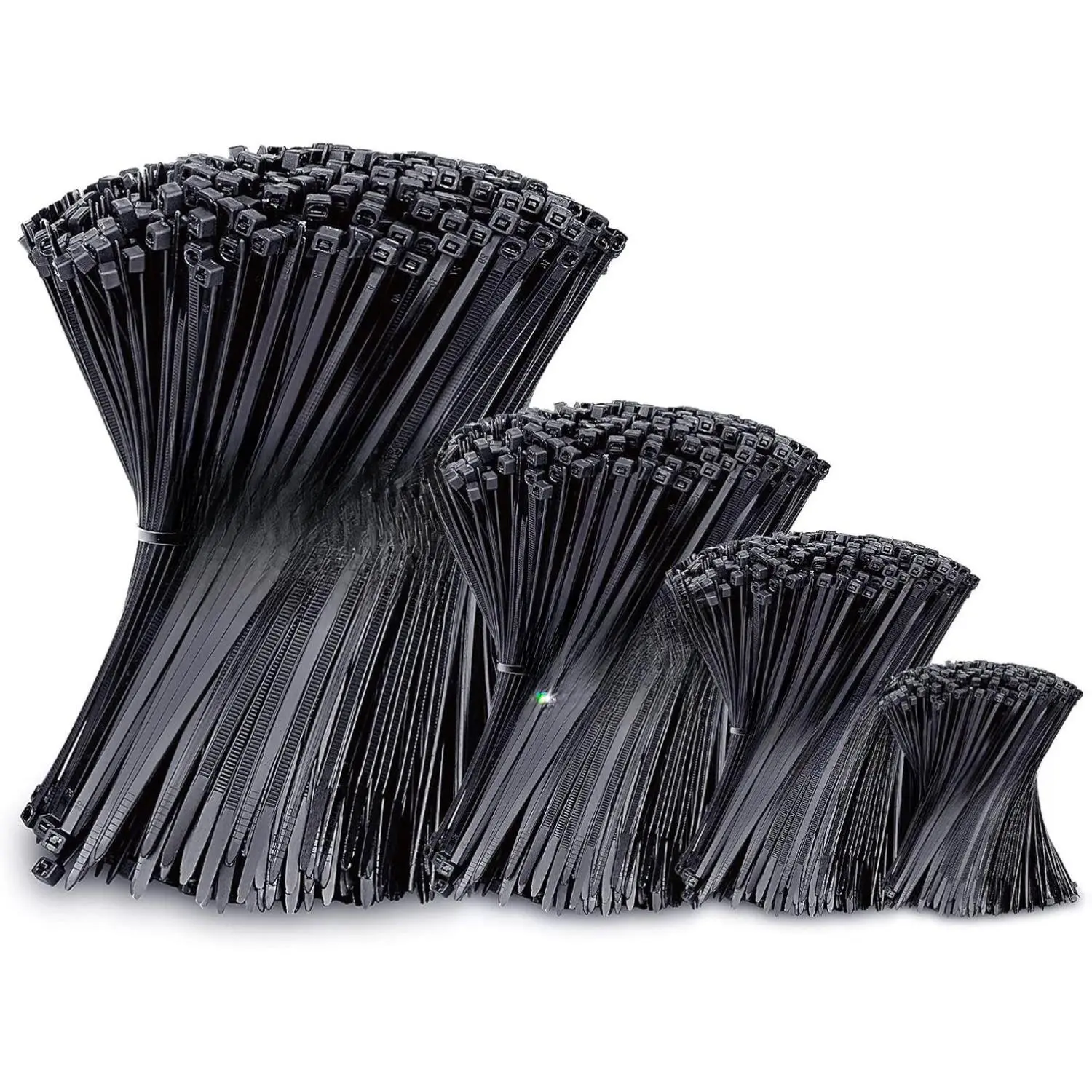 [New Deal] Zip Ties Assorted Sizes(4”+6”+8”+12”), 400 Pack, Black Cable Ties, UV Resistant Wire Ties, Work Accessories, Construction Accessories