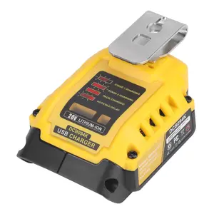 65W Portable Battery Charger Adapter – Compatible with DeWALT 20V Batteries, USB & Type-C Ports, LCD Display (Adapter Only)