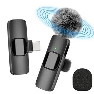 Wireless Lavalier Microphone for iPhone Type-C & iPad, Plug-&-Play Design, 2.4GHz Low Latency, Ideal for Interviews/podcasts/vlogs