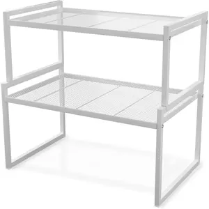 Set of 2 Cabinet Organizers 12.8''W 44 LBS Load Capacity Heavy Duty Kitchen Pantry Shelves Countertop Storage Racks