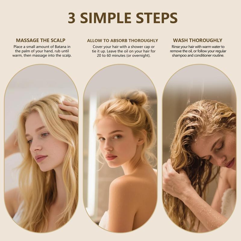 Batana Oil For Hair & Repair Natural Organic Formula Boost Thickness Nourish Dry Scalp  Hair Care Shiny Eliminates Split Ends for Men & Women