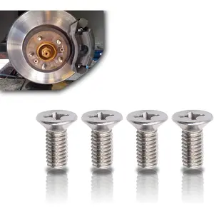 4 PCS Stainless Steel Brake Disc Rotor Screws for Front and Rear, Cross Flat Head Screw Set is Best Replacement for Honda, Hyundai, Kia, adapt to automatic assembly