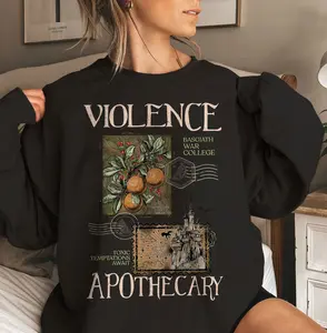 Vintage War College Crewneck, Toxic Temptations Quote, Dark Fantasy Botanical Tee, Spiced Orange Graphic, Romantasy Reader Top