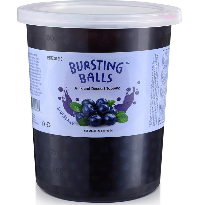 HOT!!! BREXONIC Boba Pearls Popping Bursting Boba, Tapioca Pearls For Bubble Tea (Strawberry , 2 LB 1 Pack)