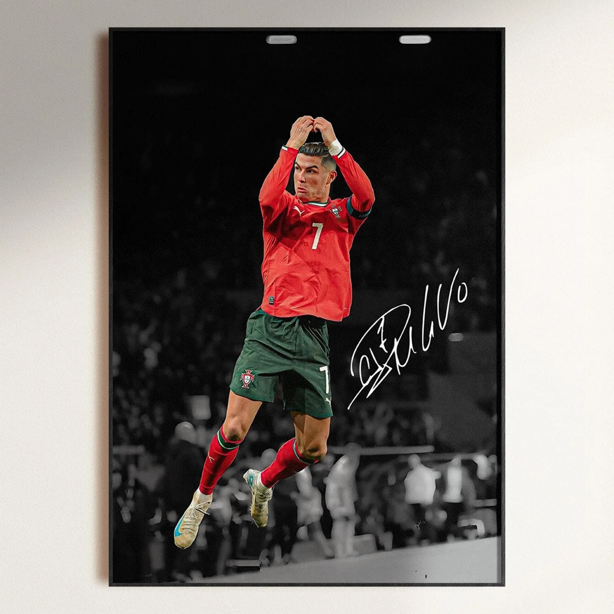 Cristiano Ronaldo Poster, Iconic Ronaldo Celebration Poster, Cr7 Fan Gift, Signed Football Poster, Soccer Decor( Unframed - Print Only )