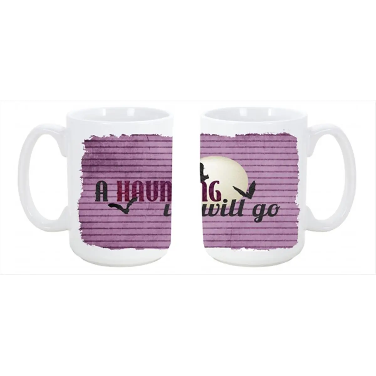 212 MAIN 15oz Halloween Theme Ceramic Mug - Large Size, "A Haunting We Will Go" Design, Reusable Drinkware, Microwave-Safe, Dishwasher-Washable, Ideal for Tea, Coffee & Coffee Lovers