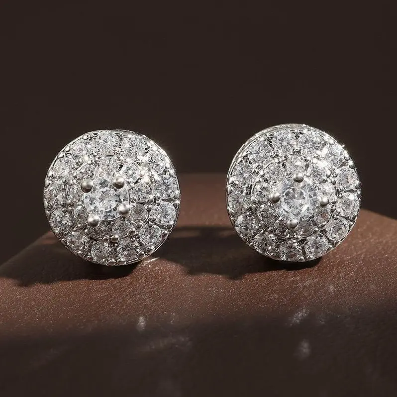 Geometric Star Stud Earrings, S925 Sterling Silver 9mm Unisex Casual Hip Hop Jewelry Set