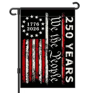 We The People 250 Years Garden Flag, Distressed 1776 2026 Patriotic Yard Decor, USA Semiquincentennial Outdoor Lawn Flag, Constitution Style 4th of July Decor, Without Flag Hanger Holder