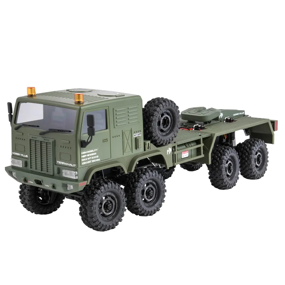 Hobby Plus 1/18 Scale CR18P Terranaut 8x8 Battery-Powered RC Crawler RTR - RC Controlled Model Car, Electric Remote Control Vehicle with Anti Roll Bar, Cells