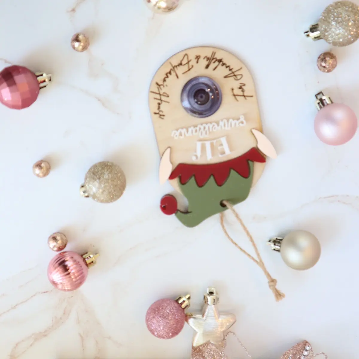 Elf camera ornament