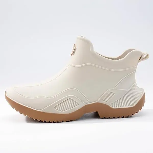 Women's Ankle Rain Boots - Slip On Waterproof Garden Shoes - Comfortable Lightweight Rubber Fishing shoes