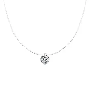 New Mermaid Tears Necklace, S925 Silver, Light Luxury Premium Feel, Niche Style, Transparent Fish Thread Chain for Women