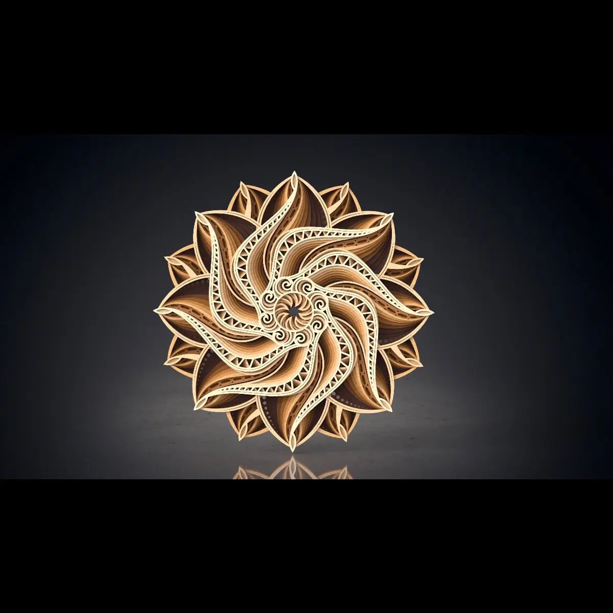 WOODEN MANDALA DECOR Art, Handcrafted  Home Accent, Wall Decoration Gift 20x20in
