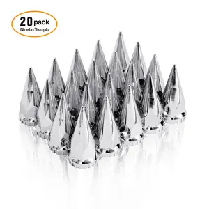 Chrome Plastic ABS 33mm Spiked Screw on Lug Nut Covers for Semi Trucks