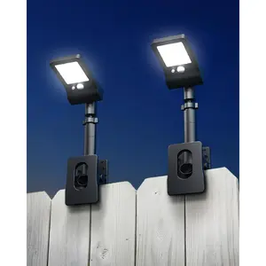 Clip On Solar Lights Outdoor, 350LM Solar Motion Sensor Clamp Light with 1200mAh Battery, 3 Modes 360 °   Adjustable Waterproof Fence Lights for Porch, Mailbox, Camping, Emergency, Security