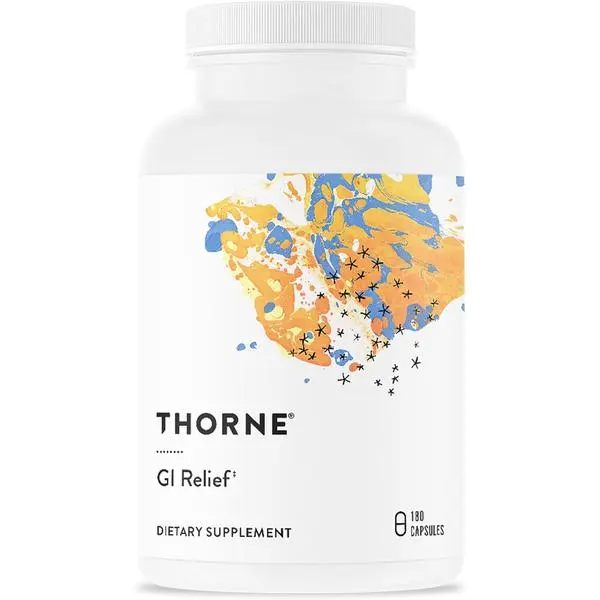 THORNE - GI Relief - Digestion Supplement - Supports Gut Health & Bloating Relief* - Formulated with Marshmallow Root, Aloe Vera Gel, DGL & Slippery Elm Bark - Third-Party Certified - 180 Capsules