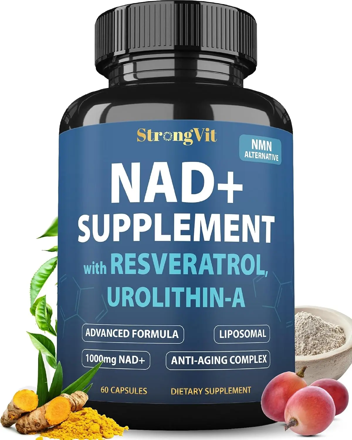 High Potency NAD Resveratrol Supplement Blend for Cellular Health Energy and Healthy Aging Support Anti Aging Cellular Energy Boost Brain Health DNA Repair Third Party Lab Tested Premium Daily Wellness Formula for Women and Men