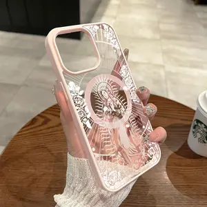 Luxury Magsafe Transparent Phone Case, Case For iPhone 16 Pro X XS MAX 11 12 13 14 15 Plus Series Case Magnetic Wireless Charge Cover, Decorative Phone Protective Cover