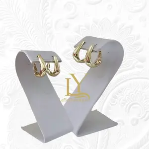 LaYaiBoutique #1326 Plain Earrings 14k Gold Laminated HIGH QUALITY