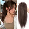 Women's Medium-Length Half-Up Straight Ponytail Synthetic Fiber Wig, Synthetic Ponytails, Sweet Clip-On High Ponytail, Clip In, Realistic Hair Chicken Coop Headpiece