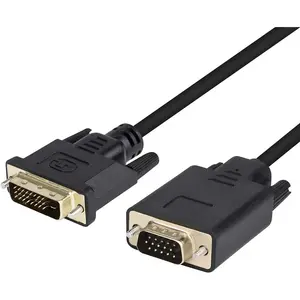 DVI to VGA Cable, DVI-D 24+1 to VGA 3.3 Feet Cable Male to Male Gold-Plated Cord for Computer, PC Host, Laptop, Graphics Card to HDTV, LG HP Dell Monitor, Display Screen and Projector (3.3 Feet)