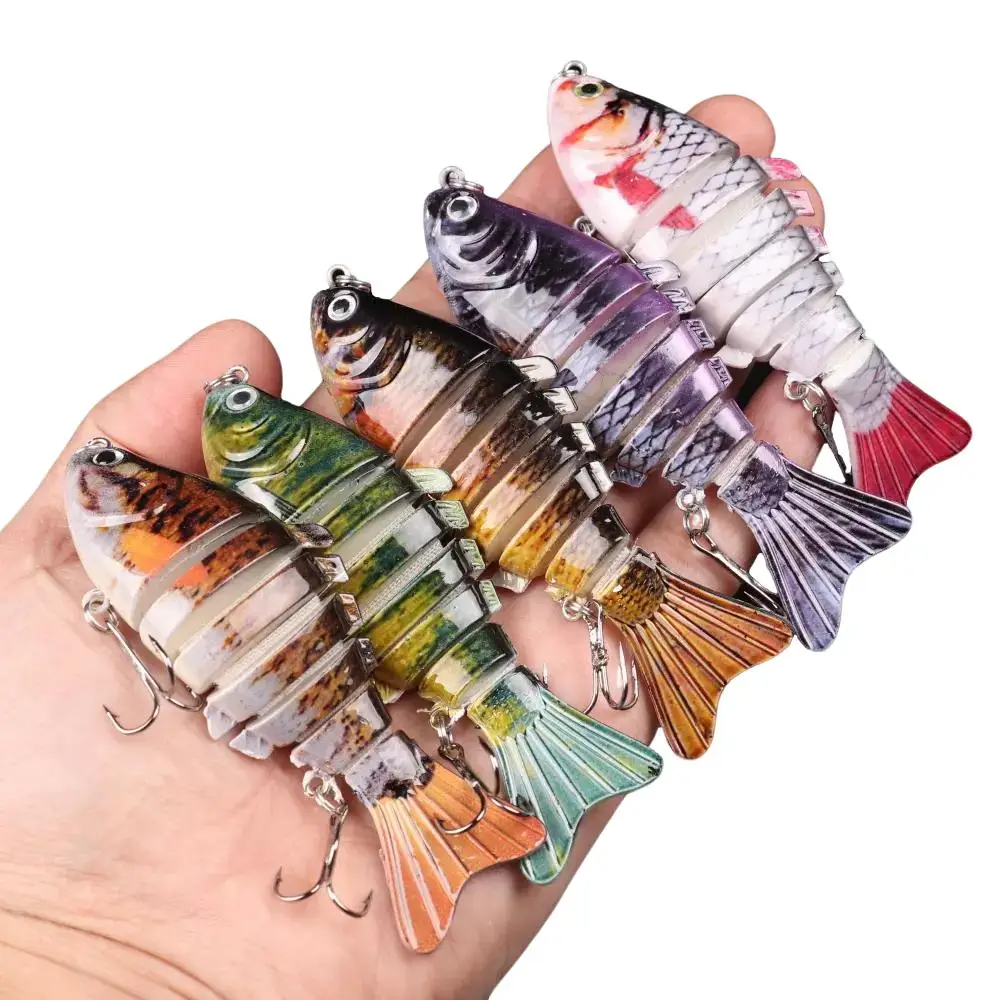 Multicolor Fish Shaped Soft Fishing Lure (5 Counts/set), Artificial Fishing Bait with Hook, Treble Hook Lures, Tackle Accessories for Outdoor Fishing