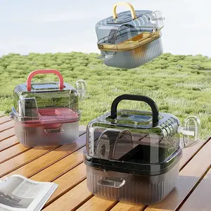 Portable Hamster Travel Cage Lightweight Chinchilla Carrier Box Animal Enclosure With Handle Breathable Hamster Habitat With Water Bottle