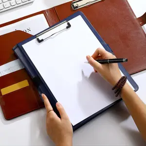 PU Leather File Folder with Pen, 1/3 Counts Multifunctional Business Contract File Folder, Office Stationery & Supplies Work Organizer for Home School Office