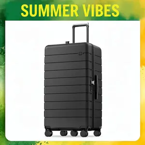 LUGGEX 30 Inch Trunk Luggage, Polycarbonate Hardside Large Checked Suitcase with 5 Spinner Wheels & Shock-Absorbing Wheels, TSA Lock summervibes EX-Enhance outdoorfun