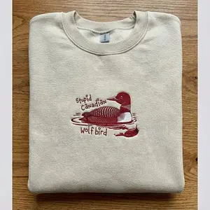 [Ship from US] Embroidered Stupid Canadian Wolf Bird Heated Rivalry Team Hollanov Sweatshirt, Heater Rivalry Embroidered shirt, LGBT Hockey Romance Shirt