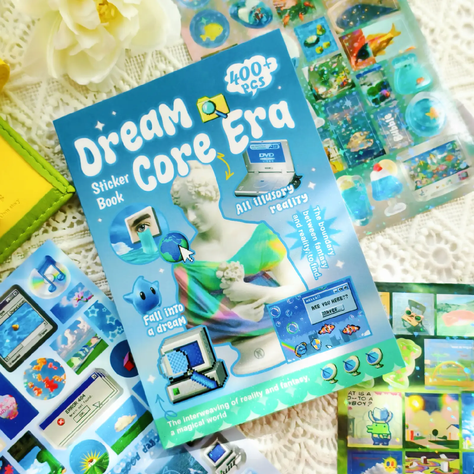 Japanese Dream Core Sticker Book - 30 Sheets, 400+ Pcs Paper Stickers for Creativity, Scrapbooking, Journaling with Scenery, Electrical Appliances, Animals Designs, DIY Supplies
