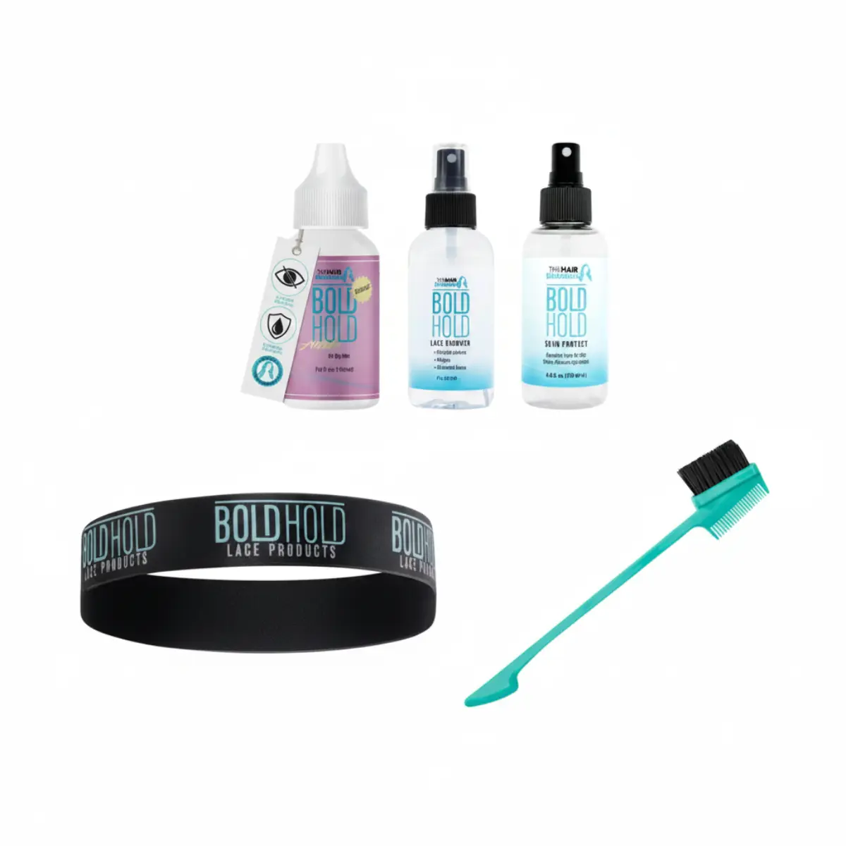 The Hair Diagram Bold Hold Active Reloaded Lace Wig Install Kit | Active 1.3 oz, Skin Protect, Remover, Elastic Melt Band & 3-in-1 Spatula