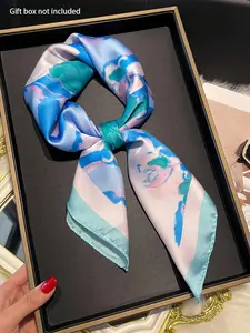 Floral Print Square Scarf, Fashionable Soft Comfortable Boho Style Scarf for Women, Casual Versatile Scarf for Daily Wear, Fashion Accessories for Party, Daily Clothing Decor