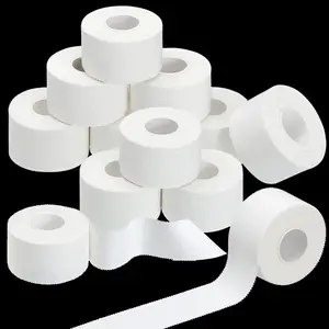 12 Rolls 130 Yard Athletic Sports Tape Pre Wrap Very Strong Easy No Sticky For Fingers Ankles Wrist Injury  Football Baseball Hockey Soccer(1.5 In White)