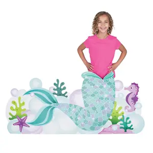 26" Mermaid Sparkle Tail Photo Booth Cardboard Cutout Stand-Up