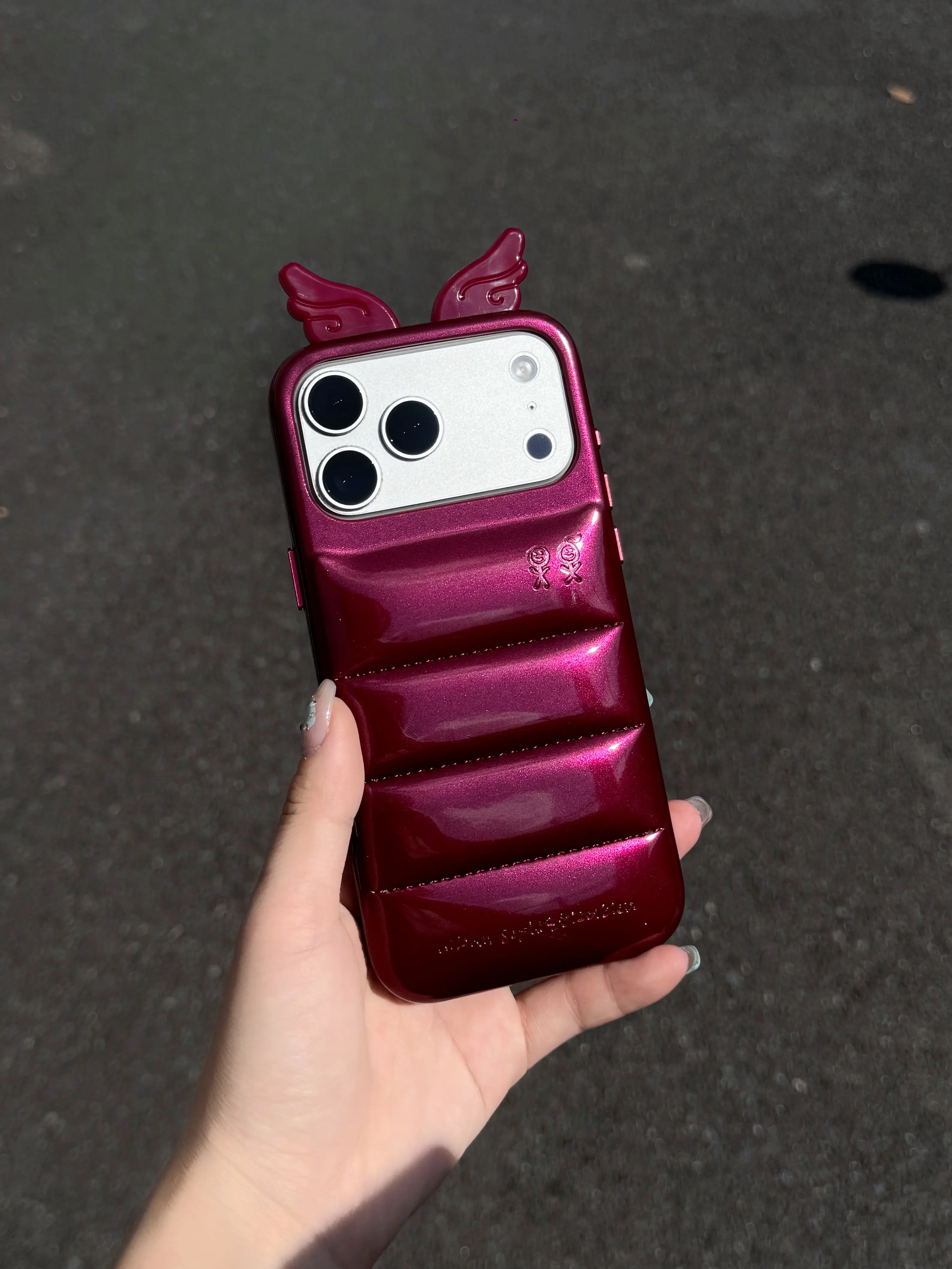 3D Devil & Angel Puffer Jacket Phone Case, Shockproof Stylish High-Appearance Protective Cover Compatible with iPhone 17/18 Pro Max