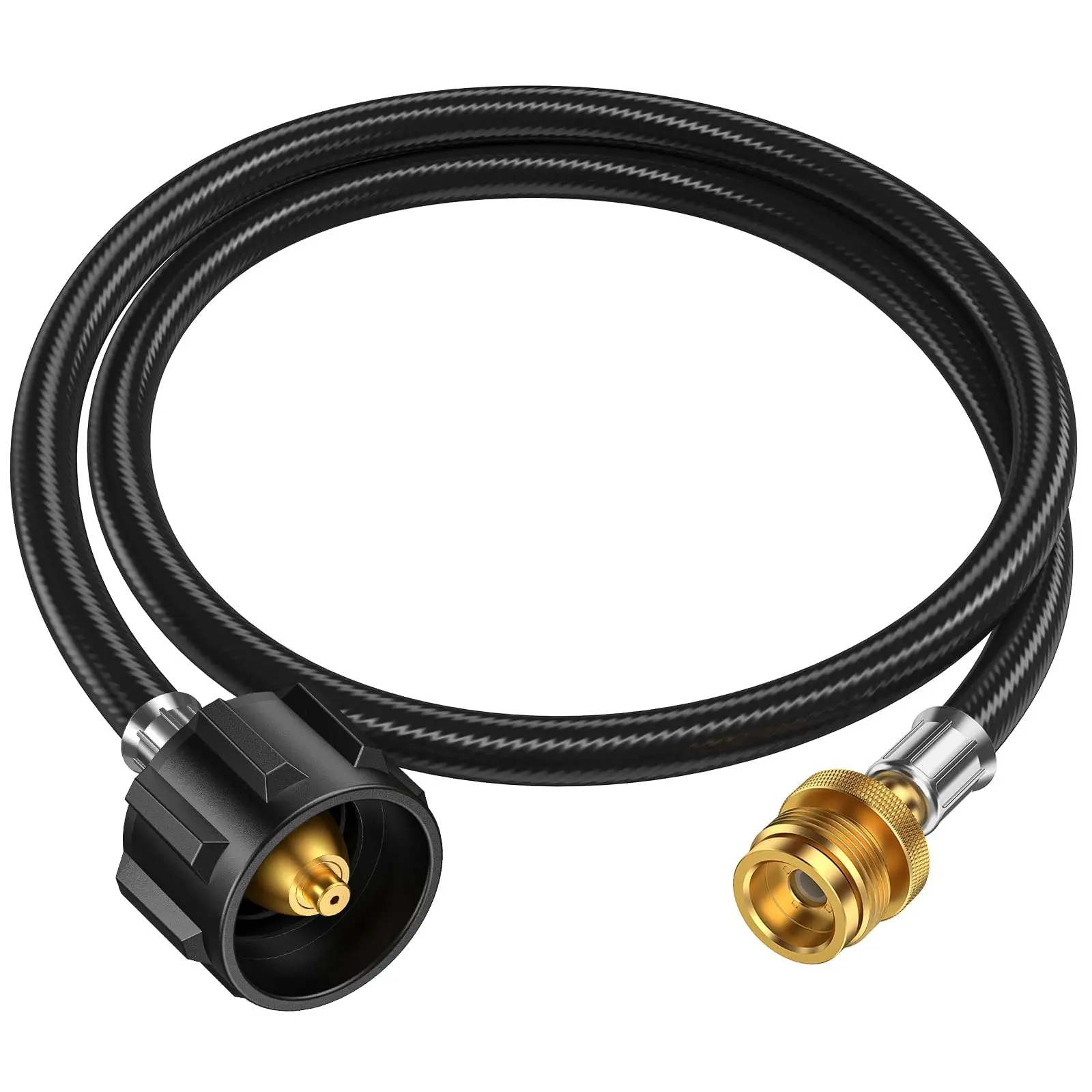4FT Universal Propane Hose Adapter - 1lb to 20lb Tank Converter, High Pressure Brass Fittings for Weber, Blackstone & Coleman Cooking Barbecues